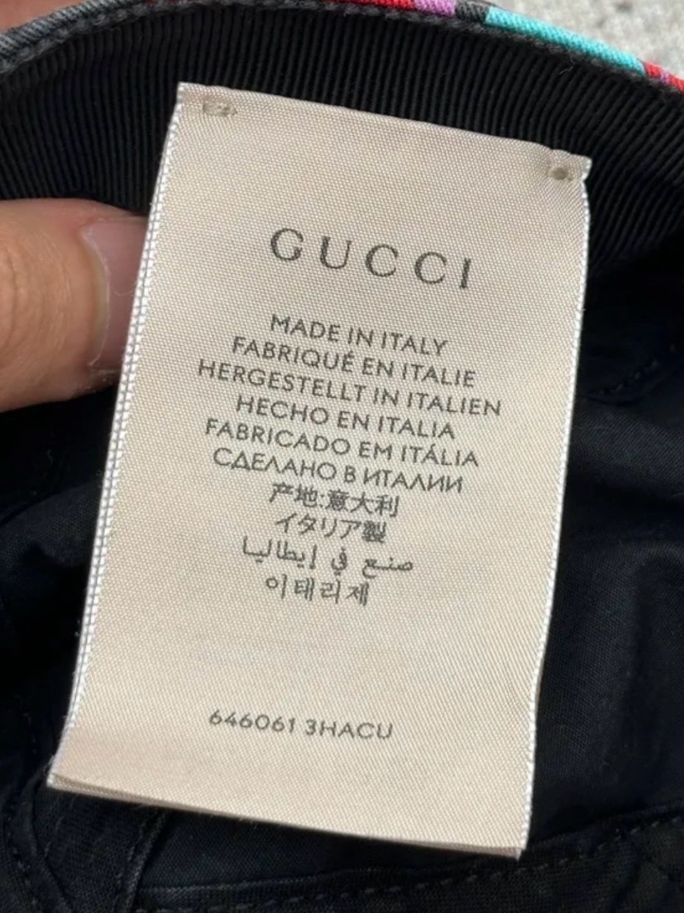 Gucci Hat Ken Scott Floral Theme GG Marmont Logo Black . Like New - Picture 12 of 14